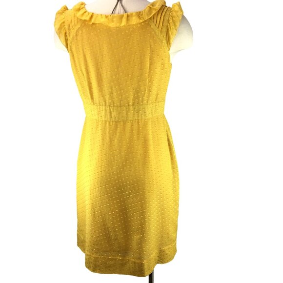 Anthropologie Moulinette Soeurs Behind the Clouds Yellow Swiss Dot Dress Size 4 - Picture 9 of 14